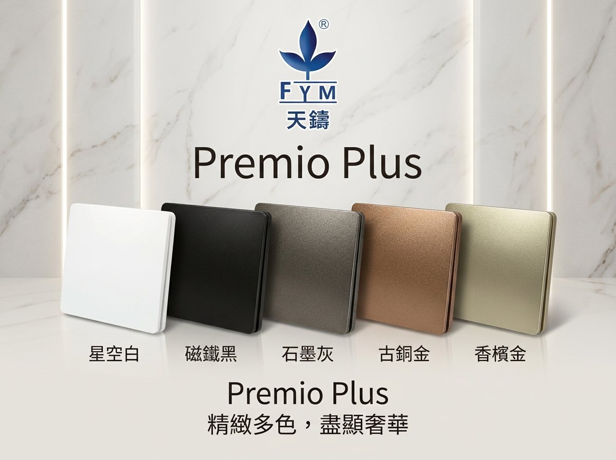 FYM 天鑄 Premio Plus 大面板無邊框開關插座系列