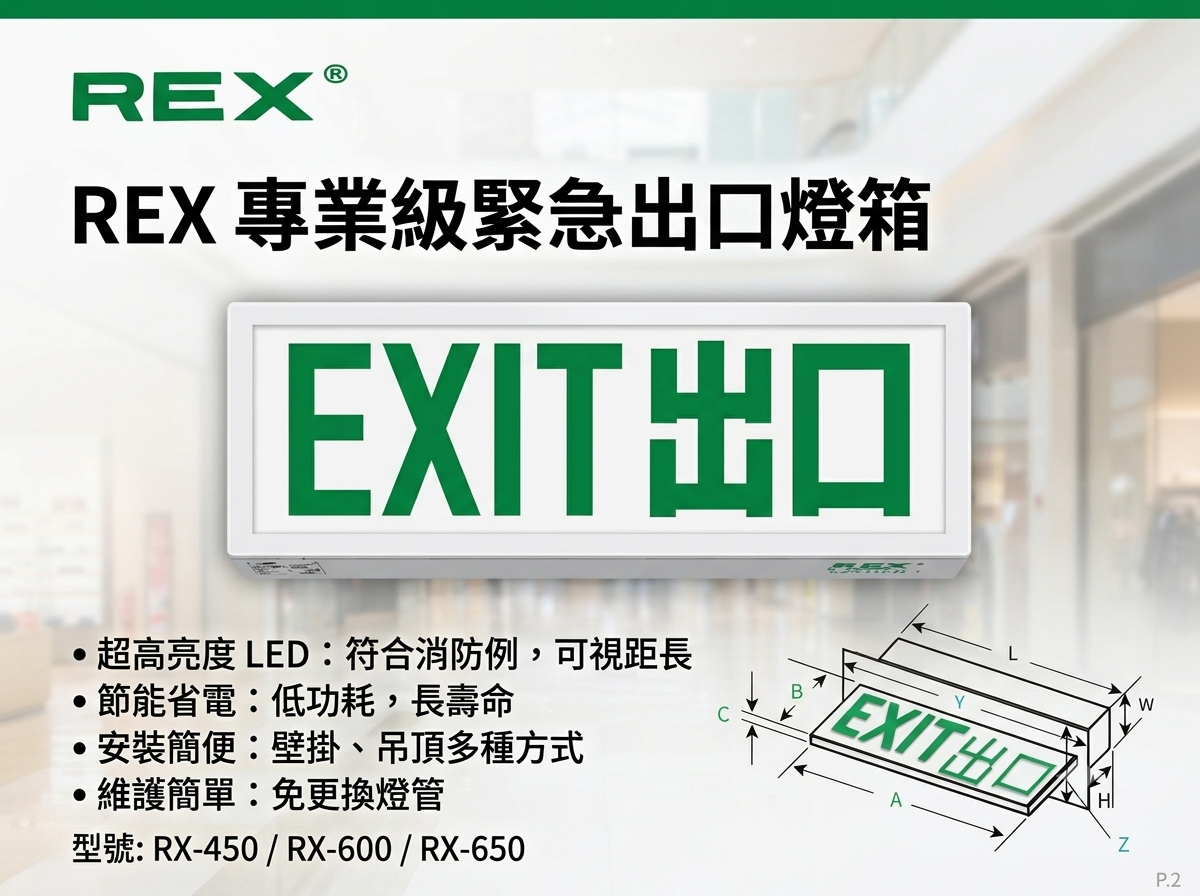 LED 緊急出口指示燈（出路箱／方向指示牌）